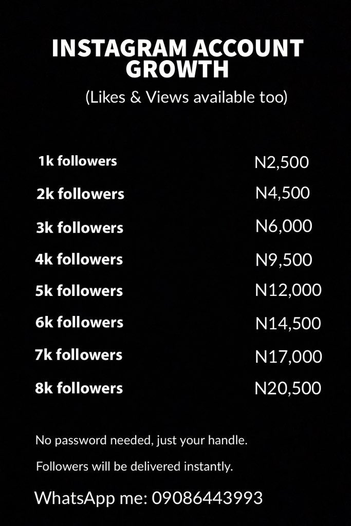 Hi, I grow your INSTAGRAM, TELEGRAM, TIKTOK and other Social Media Accounts at good rates

WhatsApp: wa.me/+2349086443993

Jokic Hilda Senate President Chef Dammy Kcee Iheanacho #free10thNASS Mbappe #June12 NYSC Palmpay #Protest Groovy