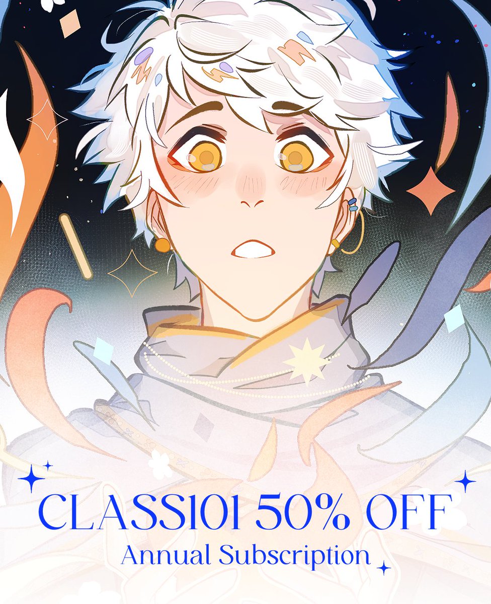 heyo!✨ if you're a student and been wanting to join my art class at a discounted rate, @class101us is running a promotion! just apply with a valid student email here: bit.ly/3MTnUuE