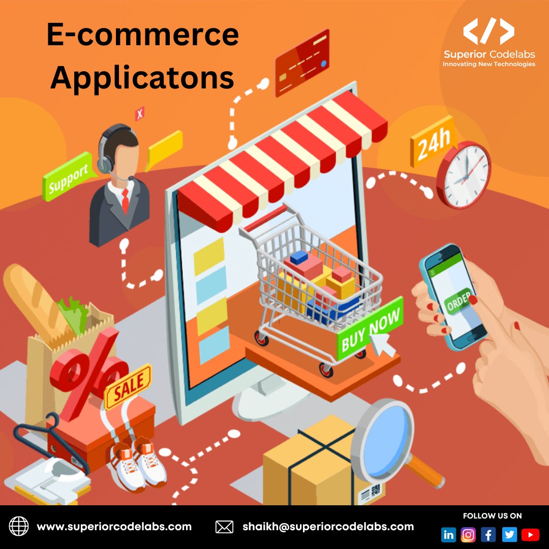 Embrace the power of e-commerce applications! Discover the endless possibilities and convenience they bring to your fingertips. 💻🌍 

# SuperiorCodelabs #ecommerce #digitalrevolution #convenienceiskey