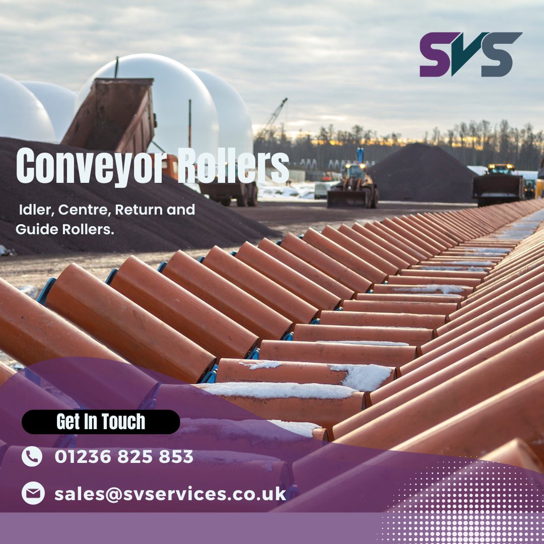 strathvulc's tweet image. Did you know that #conveyorrollers are vital for smooth #conveyor movement? 🤔

From idler and centre rollers to return and guide rollers, each type serves a unique purpose. 🏭 🔧

Contact SVS to make your conveyor system more efficient. 🎯

svservices.co.uk/products/#Roll…
