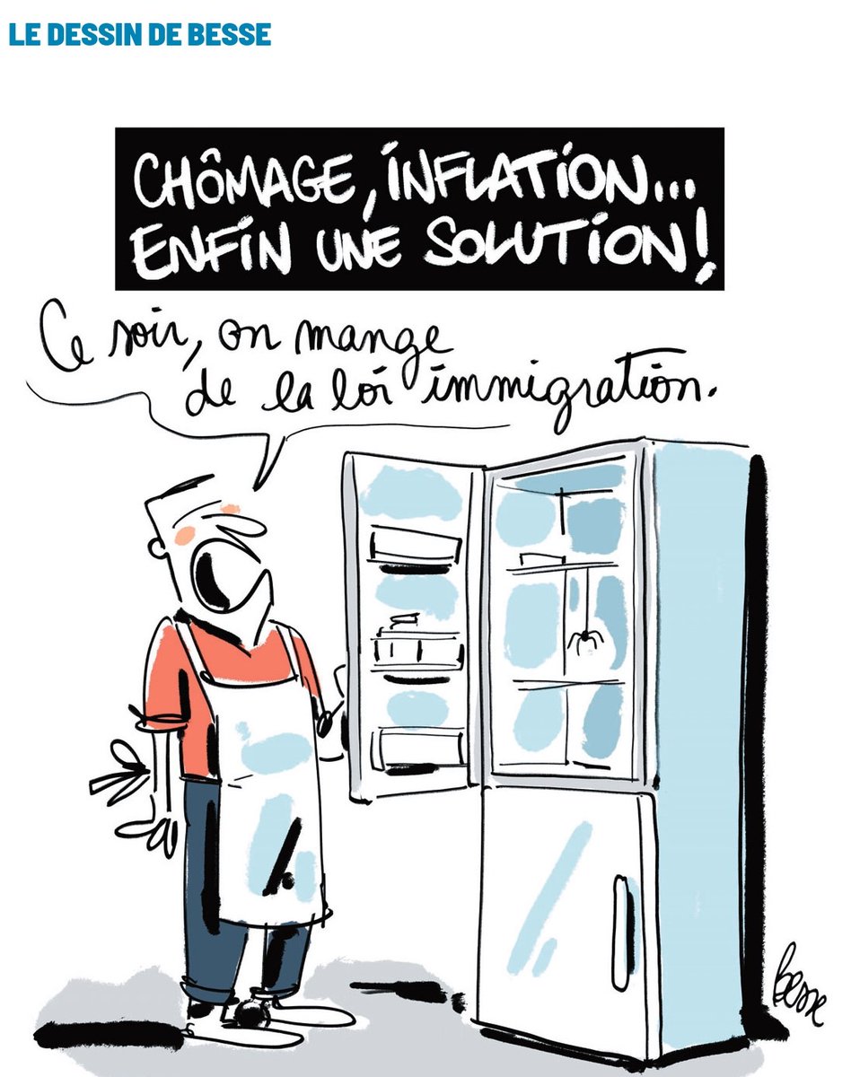 Le dessin de la semaine de Besse    
#DessinDePresse  #extremedroite #Darmanin #Pouvoirdachat #Inflation
