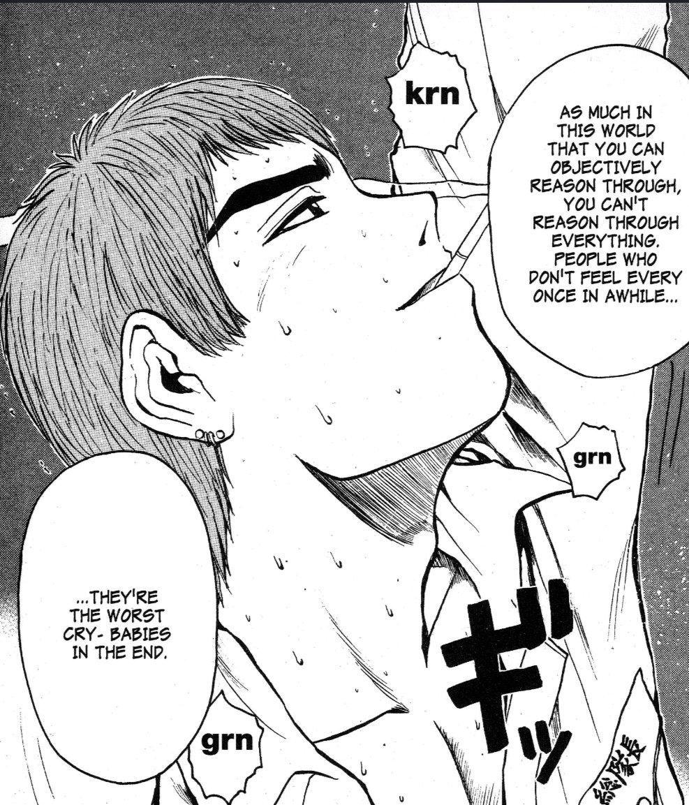 bernakenshin's tweet photo. @lightsabrqueen Onizuka from Great Teacher Onizuka. He's so different, hilarious, charming, and he conveys a lot about growing up, overcoming obstacles pretty much anything about life. https://t.co/tXPiGrR1i1