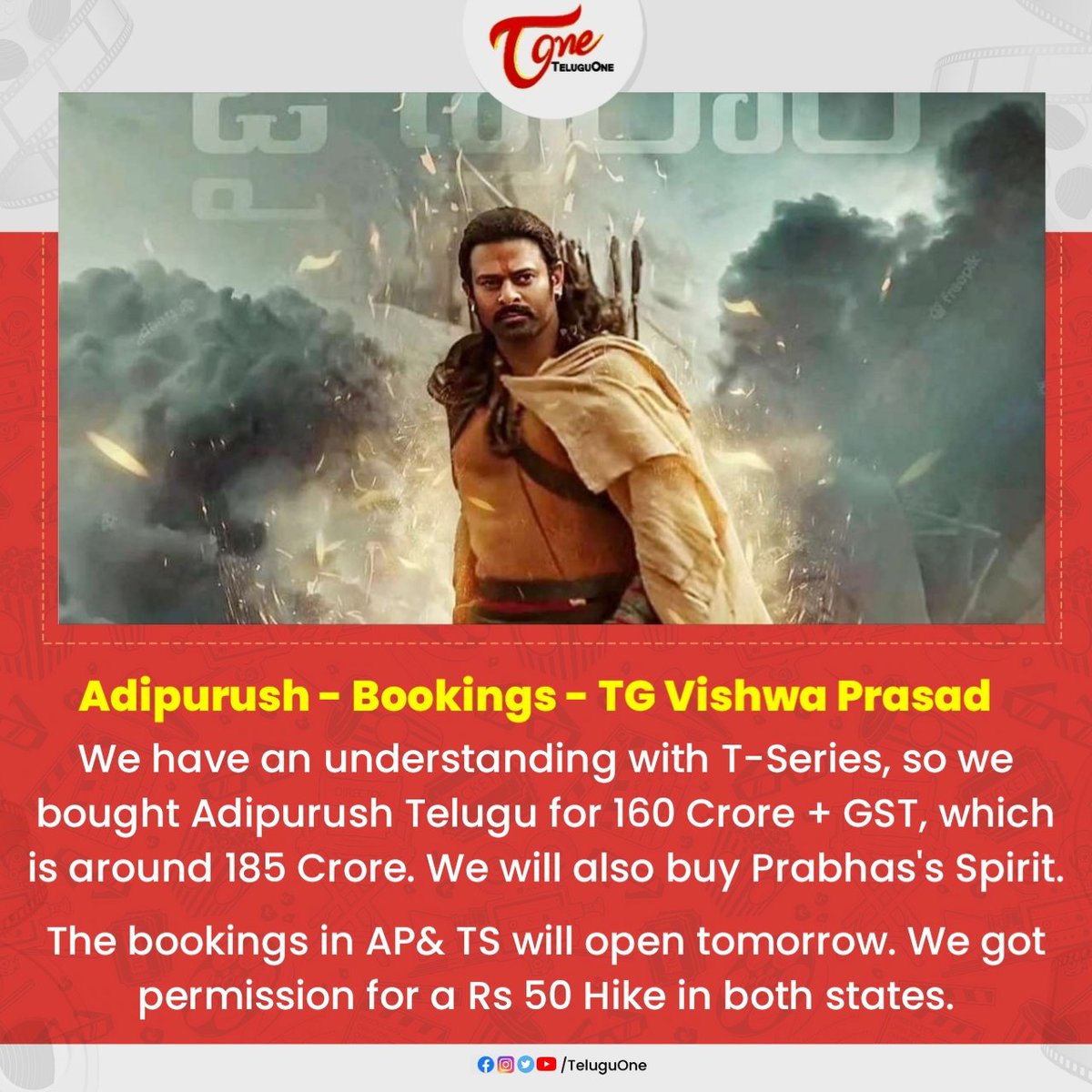 #Adipurush Bookings and Telugu rights

#TGVishwaPrasad #Prabhas #OmRaut #KritiSanon