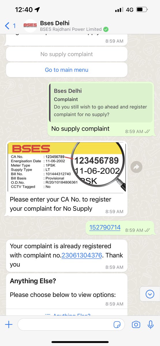 rm6833785's tweet photo. @bsesdelhi Another screenshot of complaint made at 6::30 AM. Telecaller respond same wait for 90 minutes after complain registeratio https://t.co/Kc0Ua18dAN