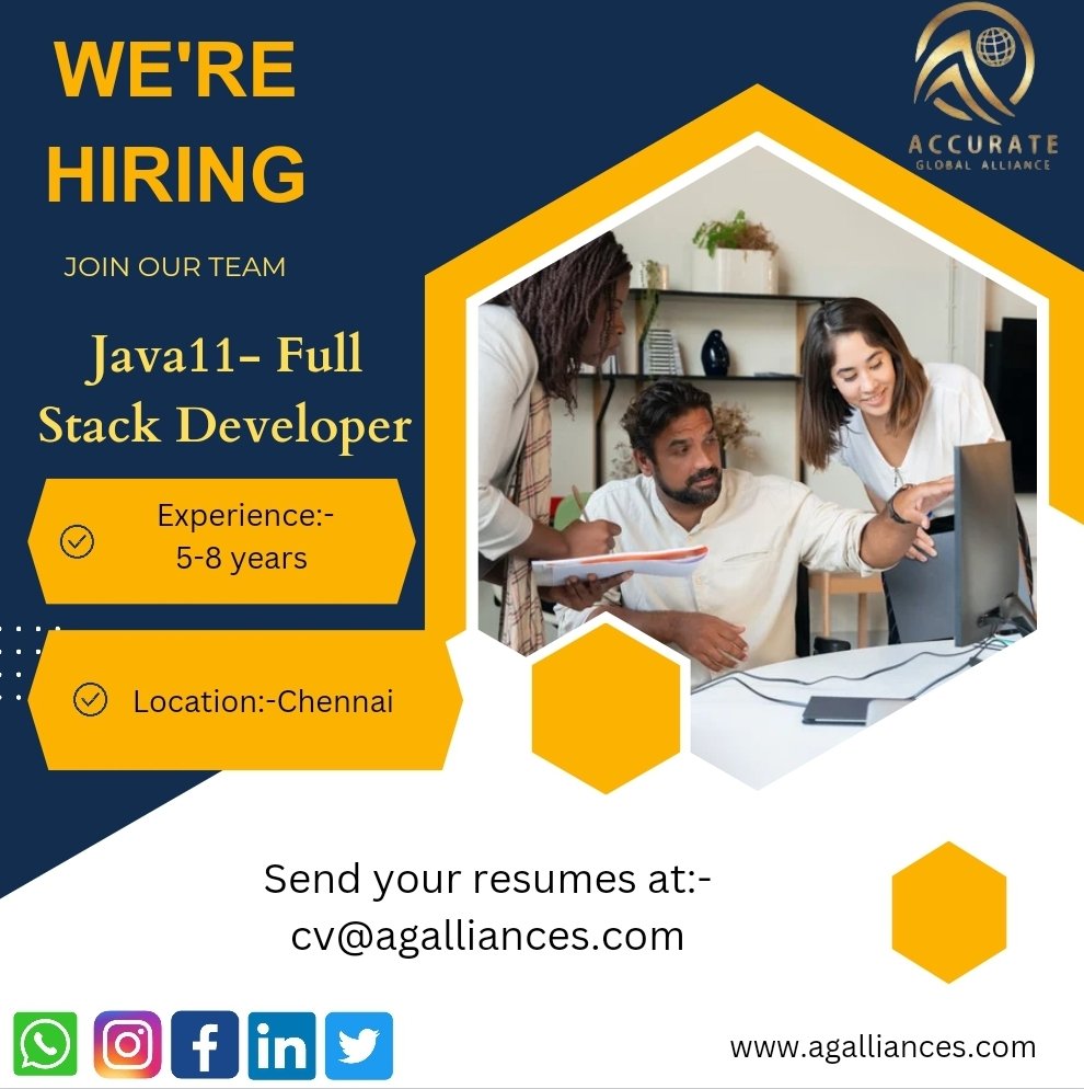 AGalliances's tweet photo. If interested comment below and share your CV at cv@agalliances.com

For more such jobs follow II Accurate Jobs II ACCURATE GLOBAL ALLIANCES II

#job #hiring #aga  #job2023 #team #goodopportunity #hr #mumbai #fresher #share #cv  #India #accurateglobalalliances #service #support https://t.co/dXOmcn1Bpn
