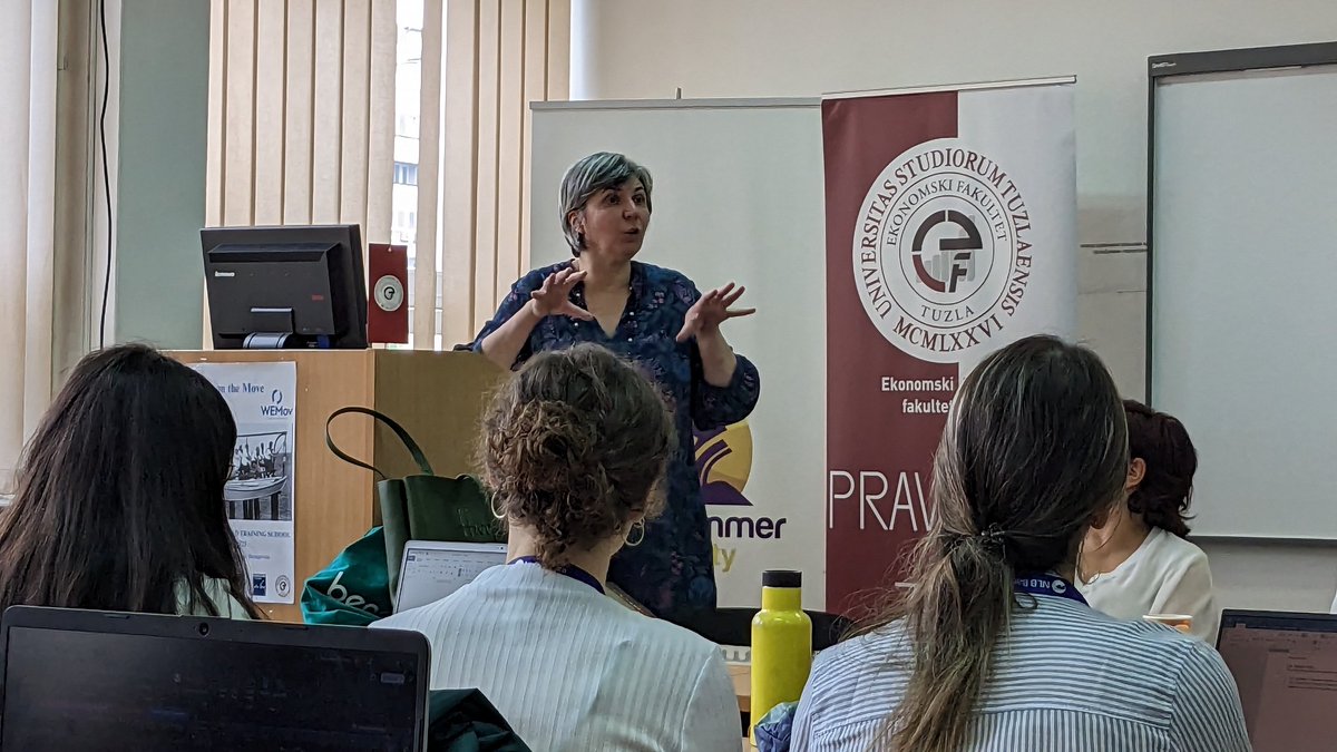 MIGREC_SRB's tweet photo. On June 6, 2023, Natalija Perišić presented her work on the topic „Migrant women in theory and research – a view from the Western Balkans“ as part of the training session for this project, which was held at the Faculty of Economics of the University of Tuzla. https://t.co/jEstRhjNgn