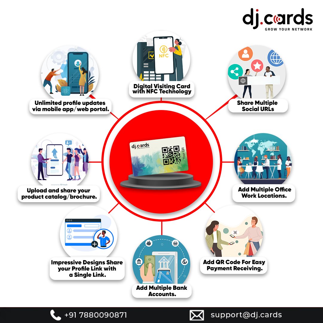 Revolutionise your experience with Digital Visiting Cards only via DjCards! 📷📷

#djcards  #djcard #digitalvisitingcard #digitalbusinesscard #features #magic  #DigitalTransformation #BusinessInnovation #TechRevolution  #SmartCards #DigitalNetworking  #TechMagic #FutureOfBusiness