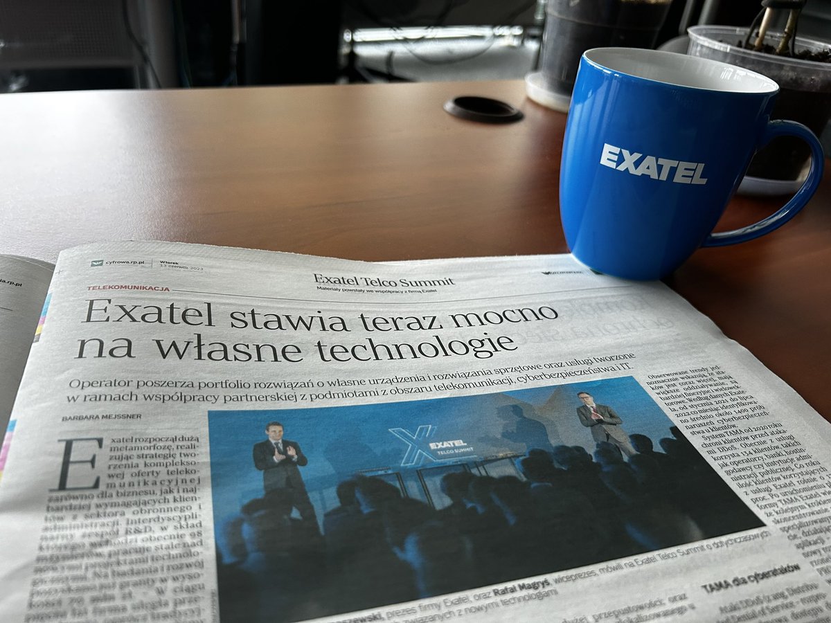 exatel_pl's tweet photo. W dzisiejszym dodatku cyfrowej @rzeczpospolita relacja z #EXATELTelcoSummit ⚡️
✅Opowiadamy o przewadze biznesowej #TechSystemSDNEXATEL #TAMAPRO7
✅ współpracy z naszymi partnerami technologicznymi
✅ współpracy z @Play_Polska https://t.co/TJa38S3Jkd