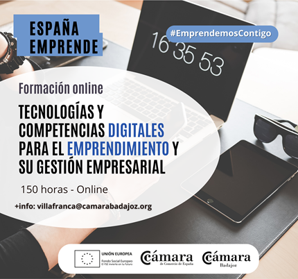 ComarcaTentudia's tweet photo. ¡¡ Nueva #Formación EE!!
TECNOLOGÍAS Y COMPETENCIAS DIGITALES PARA EL EMPRENDIMIENTO Y SU GESTIÓN EMPRESARIAL
📷150 horas
📷INICIO JUNIO 2023
📷 Personas desempleadas y ocupadas
📷 Gratuito. Online
📷Inscripciones:
📷 689593738
📷 villafranca@camarabadajoz.org https://t.co/hFBzRzhzc3