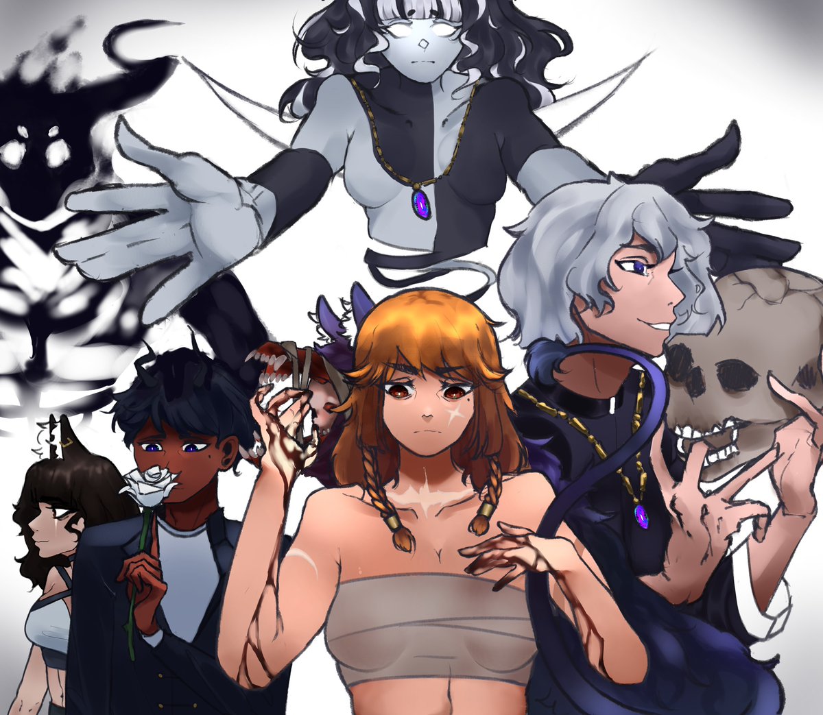 Sry for not tweeting for such a long time. Here are some of my oc’s
#art #digitalart #digitalpainting #originalcharacterart #originalart #originalcharacters #OriginalContentArtist #redhead #scars #Demon #skull #boost #kemono #necklace #MonsterMonday