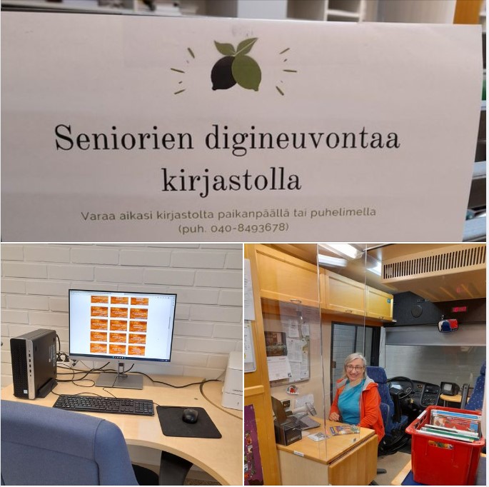 OdigO -hanke kävi 8.6. vierailulla Keminmaan kirjastossa. Teemana oli  aikuisten ja ikääntyneiden digiohjaus.
Kirjastossa on saatavana digineuvontaa. Tutustuimme myös kirjastoautoon ja keskustelun perusteella sitä voitaisiin hyödyntää digiohjauksessa enemmänkin...