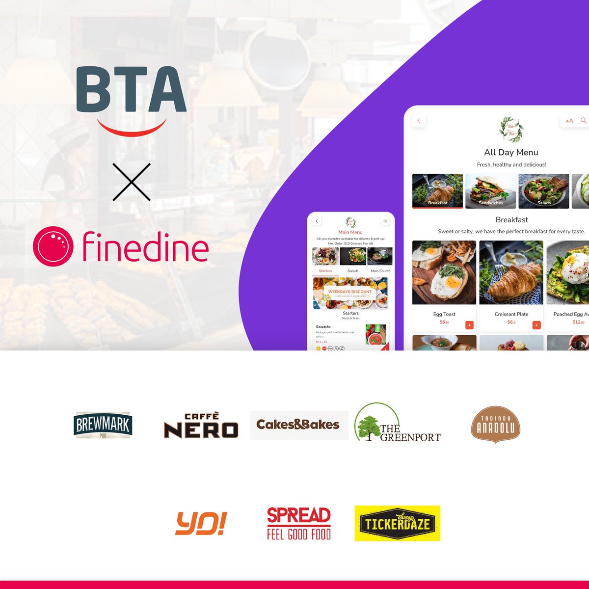 We are proud and happy to be the digital menu solution provider for BTA, a subsidiary of TAV Airports. 🎉❤️ BTA is Turkey's leading food and beverage service group and one of the best known companies in the hospitality industry worldwide. ✈️ 🍴 #finedinemenu #BTA #restaurant