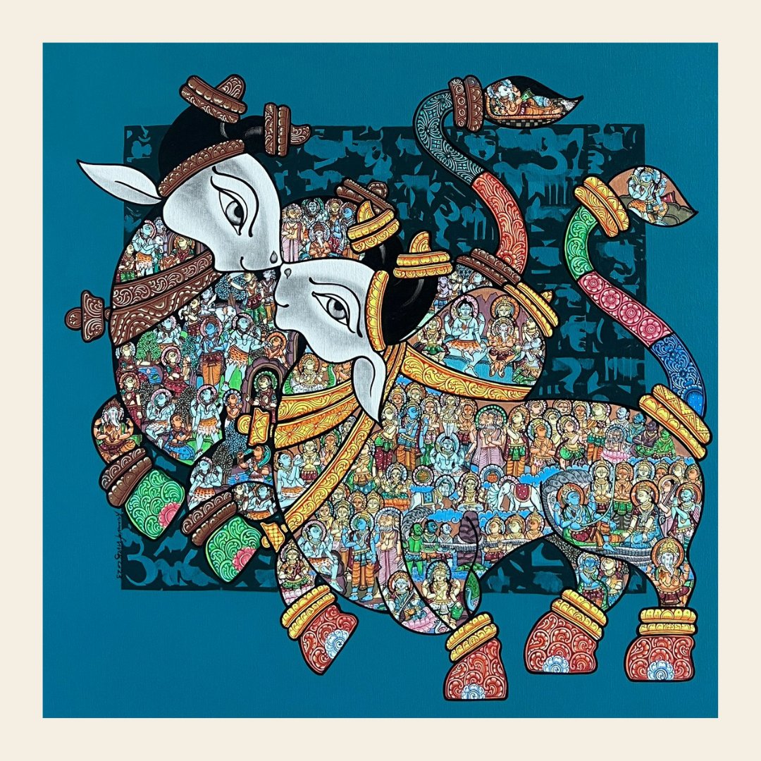 Nandi 4 tinyurl.com/ser2rnuy #VivekKumavat #paintingbyVivekKumavat #VivekKumavatpainting #Indianartist #artistsfromIndia #Indianart #artgallery #indianartgallery #artgalleryinIndia #onlineartgallery #contemporaryart #investinart #eikowa #eikowaart #eikowaartgallery