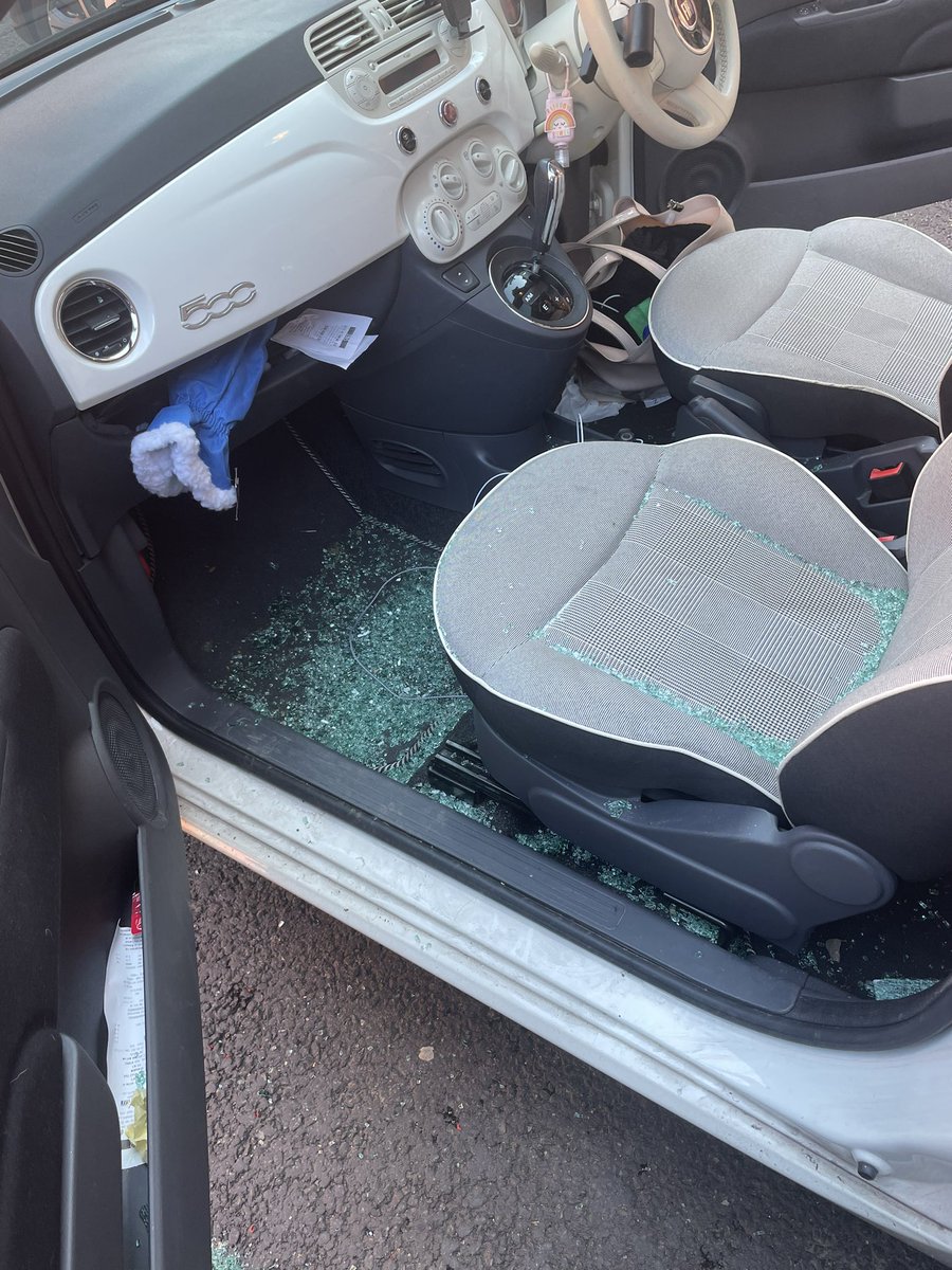 JoshuaMartin06's tweet photo. Some right scumbags about, Mrs finishes a 13 hour night shift at the children’s hospital comes back to her car like this. https://t.co/nEFlsId0Sq