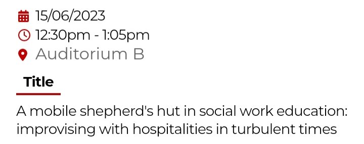 aTinyDisruption's tweet photo. First time at @UniStrathclyde welcomed by @StrathclydeWork for #jswec2023 conference this week @JUCSWEC Presenting on the integration of a shepherd's hut in social work degree curricula with informal drop-in sessions throughout the day. Delighted that the hut is back in Glasgow! https://t.co/EYCFkzYRil