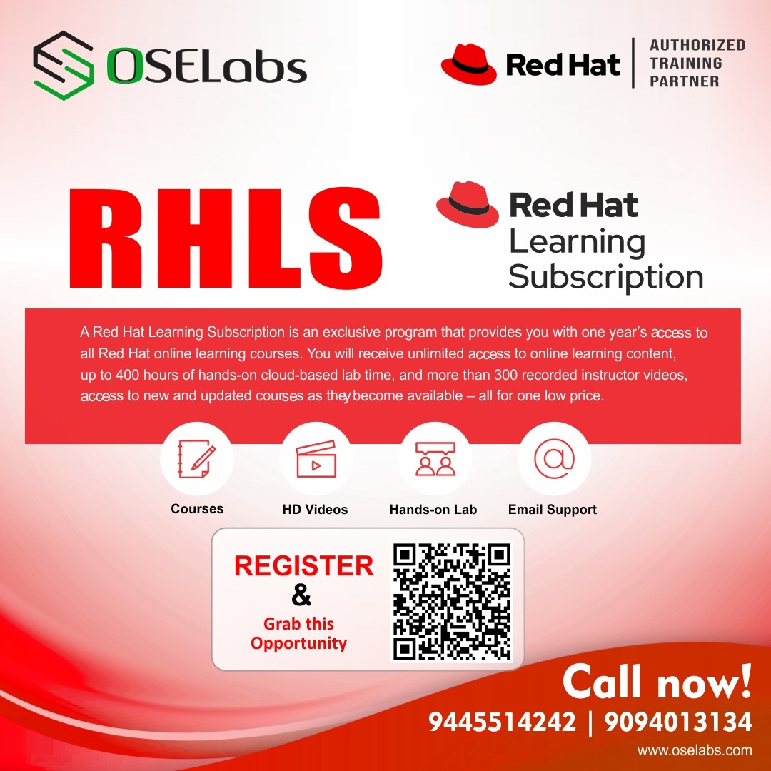 Empowers Tech Enthusiasts for Success!

RHLS

#oselabs #Linux #ansible #containers #RHCSA #RHCE #OpenShift #CKA #OpenStack #ITProfessionals #RedHatTraining #redhatlearning #itupskill #careeropportunity #podman
#DO280 #rh199 #RH294 #do374