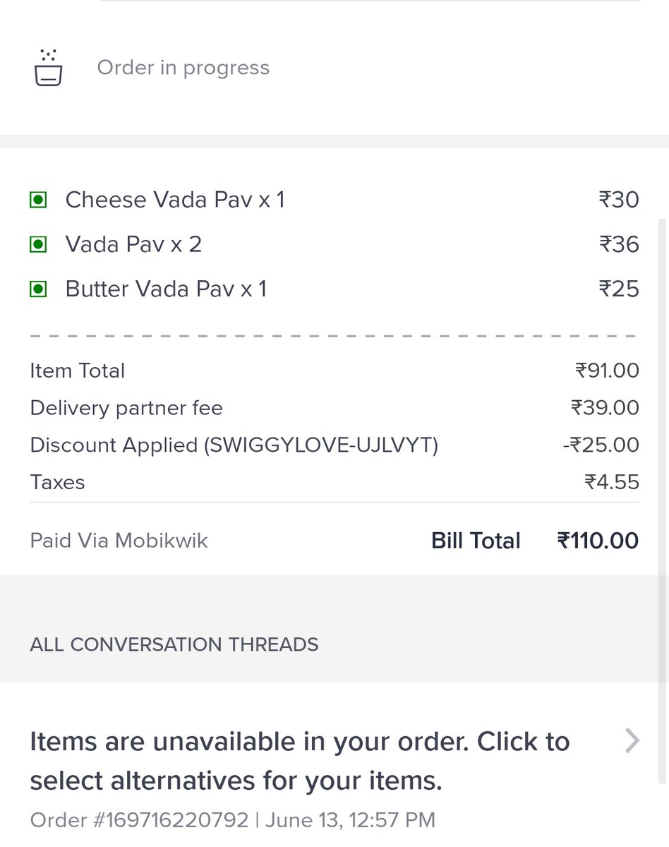 @SwiggyCares @Swiggy 

First order was done at 12:11 pm The restaurant cancelled the order

The second order was done at 12:53 pm, items went out of stock and the restaurant cancelled the order  

And customer still waiting for the food 

That's how swiggy treat the customer