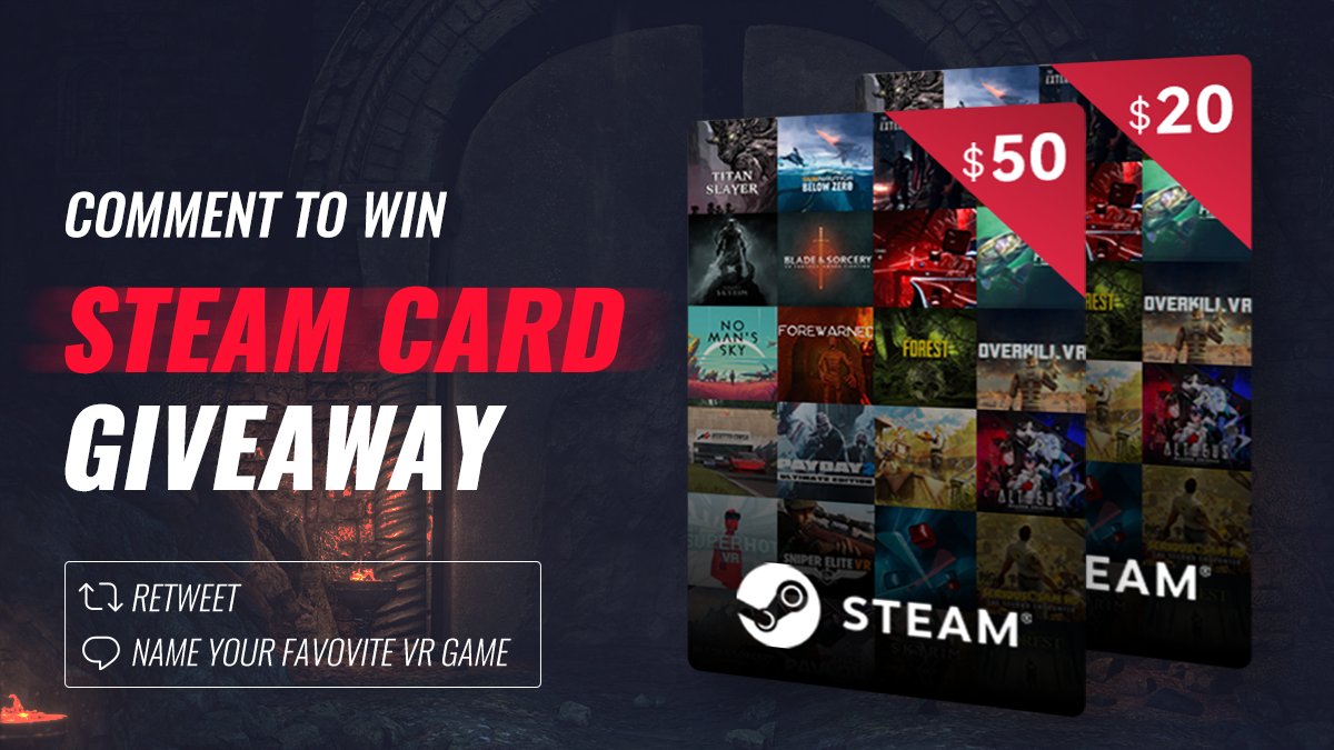 🎁#GIVEAWAY - $70 STEAM GIFT CARD🎁
𝐖𝐡𝐚𝐭'𝐬 𝐲𝐨𝐮𝐫 𝐟𝐚𝐯𝐨𝐫𝐢𝐭𝐞 𝐕𝐑 𝐠𝐚𝐦𝐞？Tell us for winning prizes!

How to enter:
♻️Retweet
✍🏻Comment below your favorite VR game

🗓️Winners will announced June 20th
#steam 丨 #vrgame 丨 #steamvr 丨 #DPVR