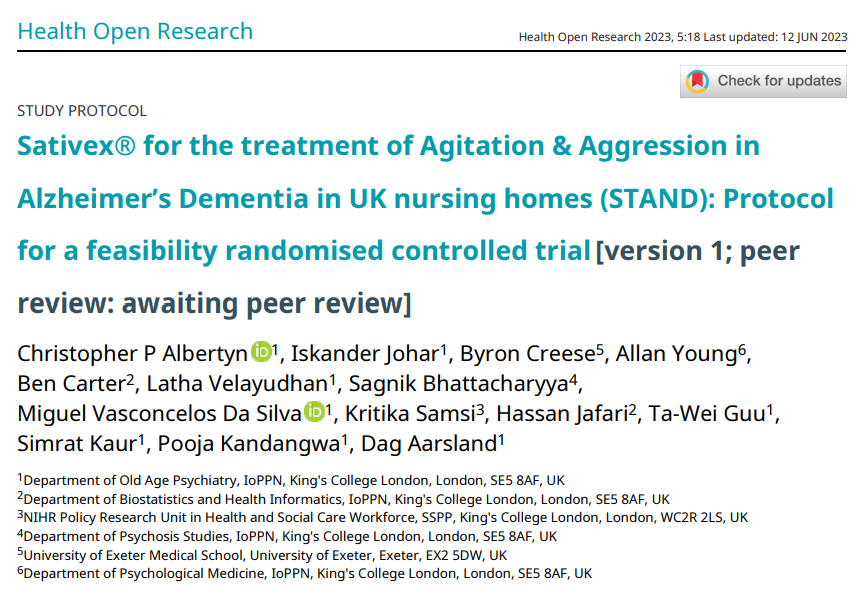 <a href="/AlzResearchUK/">Alzheimer's Research UK</a> funded <a href="/stand_trial/">STAND_Trial</a> protocol published. Thank you to all <a href="/dem_researcher/">Dementia Researcher</a> partners for your hard work &amp; guidance! Special mention to #DrIskanderJohar (RIP ❤️), without whom, this would never have happened🙏!

➡️ healthopenresearch.org/articles/5-18/…

<a href="/KCL_OAP/">Centre for Healthy Brain Ageing, KCL</a> <a href="/KingsIoPPN/">Institute of Psychiatry, Psychology & Neuroscience</a> <a href="/ARK_KCL/">Ageing Research KCL</a>