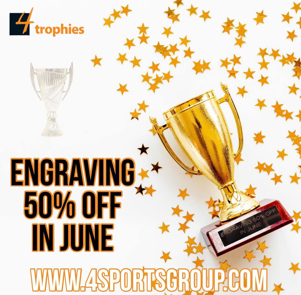 NorfolkCountyFA's tweet photo. Throughout the whole of June get 50% off your engraving and personalised trophy inserts on all trophies that you order through @4Trophies. 🏆

Any enquiries please get in contact with Laura 👇

📧 laura@4sportsgroup.co.uk
☎️ 01362 854413 https://t.co/7lroJhpyZp
