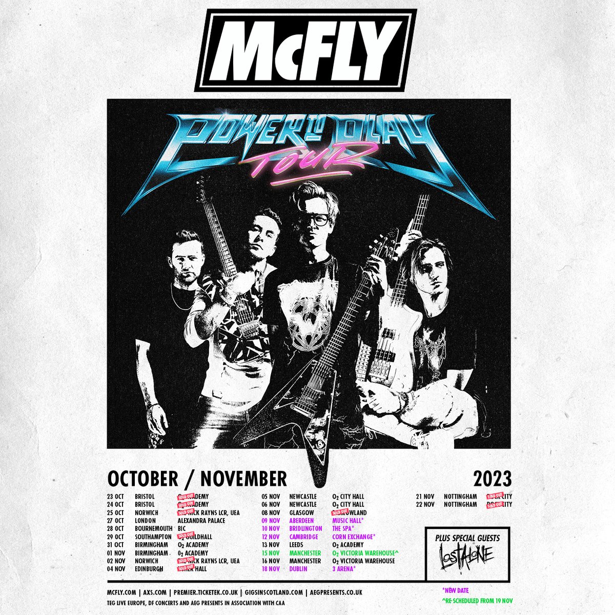 mcflymusic's tweet photo. We’re buzzing to be adding some extra dates to the Power To Play tour in Aberdeen, Cambridge, Bridlington and Dublin! Order a copy of Power to Play from our webstore by 4PM TODAY to gain access to a pre-sale tomorrow at 9am. Tickets go on general sale 9am Friday, see you there 🤘🏻

https://t.co/vNL8S0WswC