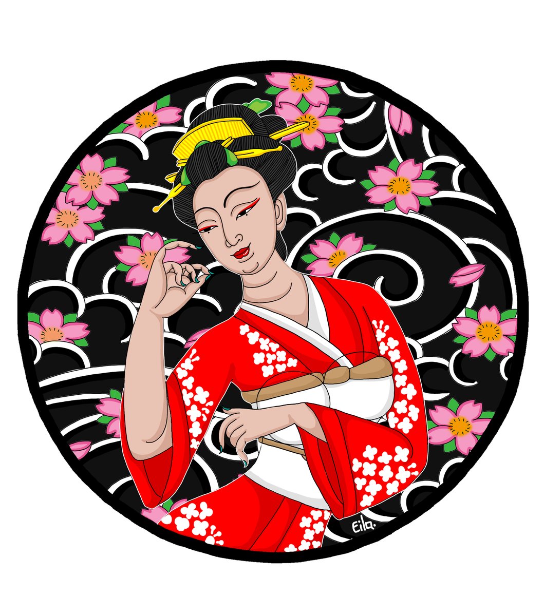 #Japan 
#thaiartist 
#postcard 
#กิโมโน 
#tattoo 
#tattoodesign
