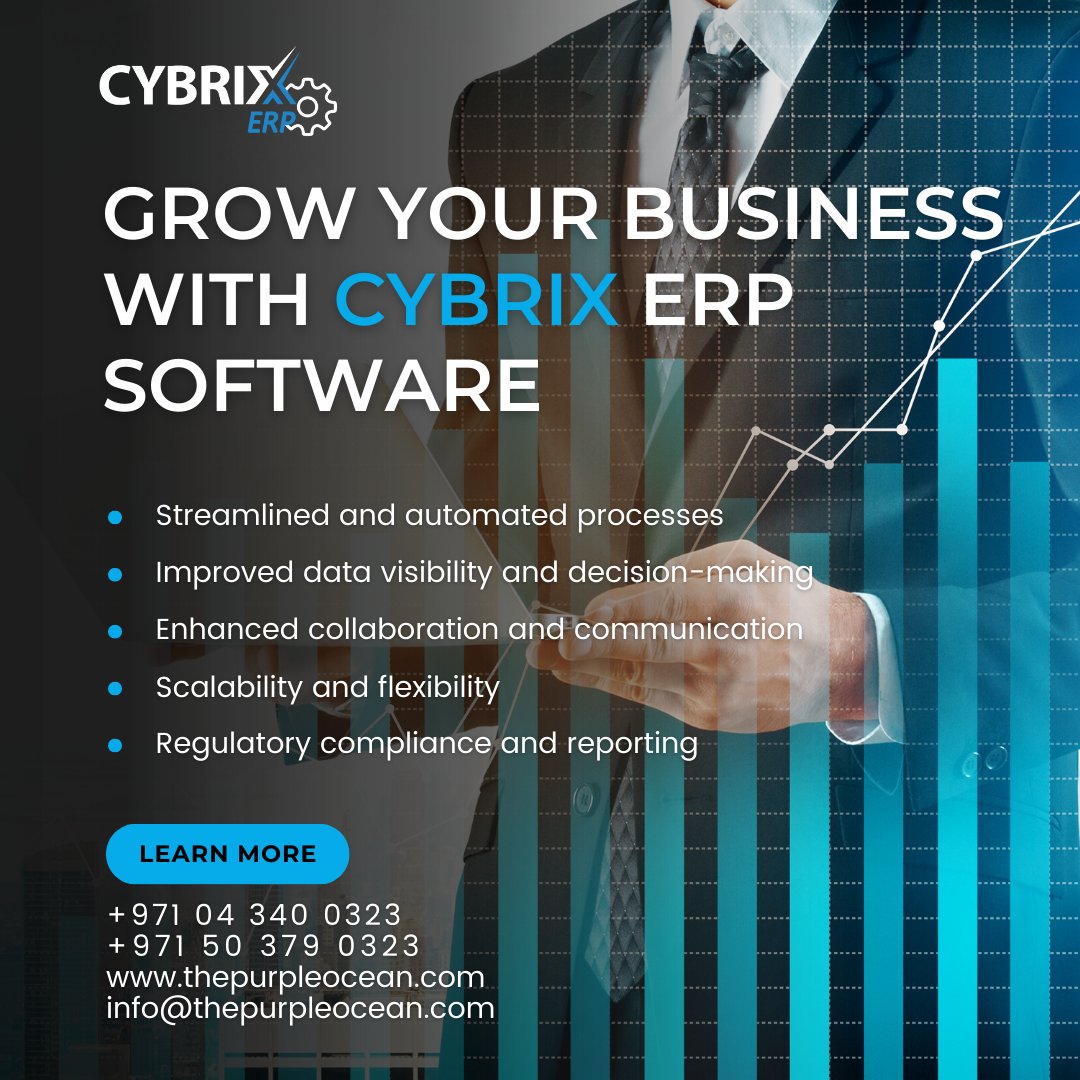 Supercharge your business growth with the power of Cybrix ERP software! 🚀 Take your business to the next level with Cybrix ERP software! 💼✨

#purpleoceantechnology #ERP #software #POS #cybrixpos #cybrixerp #erpsystems #erpsoftware  #business #dubai #dubaitech #uae #Accounting