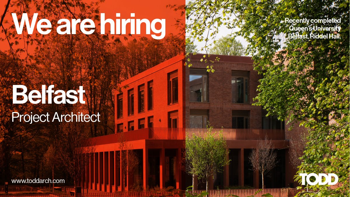 Are you a Project Architect on the lookout for a new challenge and the opportunity to work across a broad range of exciting projects?
 
TODD Architects are searching for a talented Project Architect to join the team at our Belfast studio. Find out more: toddarch.com/practice/caree…