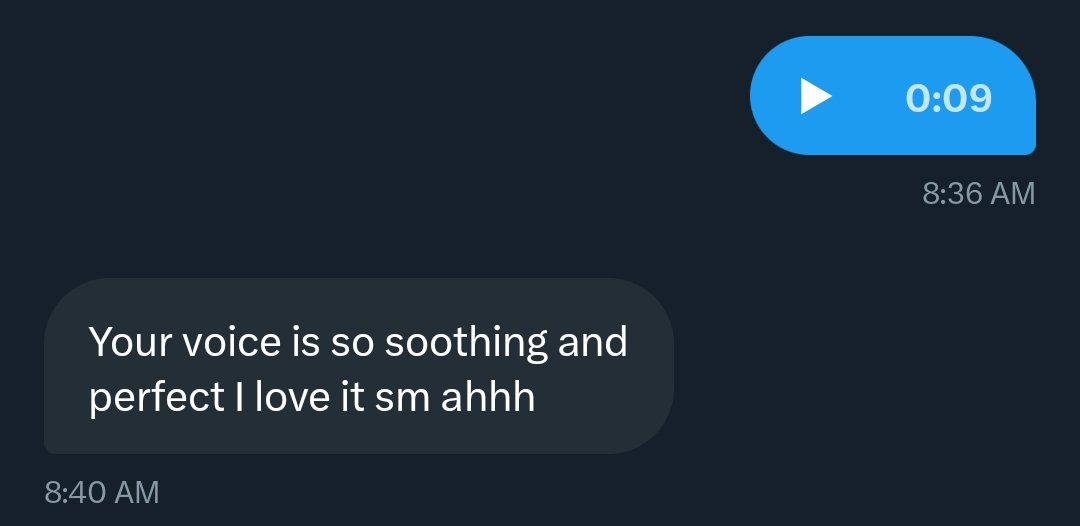 Finally, voice messages in tweeter's DMs, if you're interested.. you can DM me 
#voice #nsfw #twtnsfw #horny #moan #horny #dm #forgirls