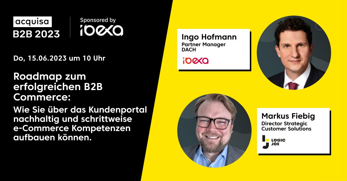 Logic Joe und Ibexa schildern beim #B2B #Event des Jahres dem B2B acquisa Day 2023 wie mögliche Wege zu einer nachhaltig etablierten B2B #Commerce Lösung aussehen können. Hier können Sie sich kostenfrei für das #Webinar registrieren: lnkd.in/eykggVQC