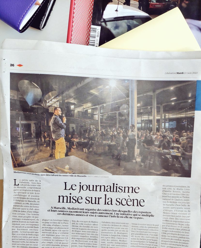 Daphné Gastaldi (@daphnegastaldi) on Twitter photo 🥁 Pleine page dans <a href="/libe/">Libération</a> aujourd'hui pour le journalisme sur scène et <a href="/Media_vivant/">Mediavivant</a> 💥
Soutenez-nous pour la saison 2 d'enquêtes sur scène! fr.ulule.com/mediavivant/ #investigation 🥁 Pleine page dans <a href="/libe/">Libération</a> aujourd'hui pour le journalisme sur scène et <a href="/Media_vivant/">Mediavivant</a> 💥
Soutenez-nous pour la saison 2 d'enquêtes sur scène! fr.ulule.com/mediavivant/ #investigation