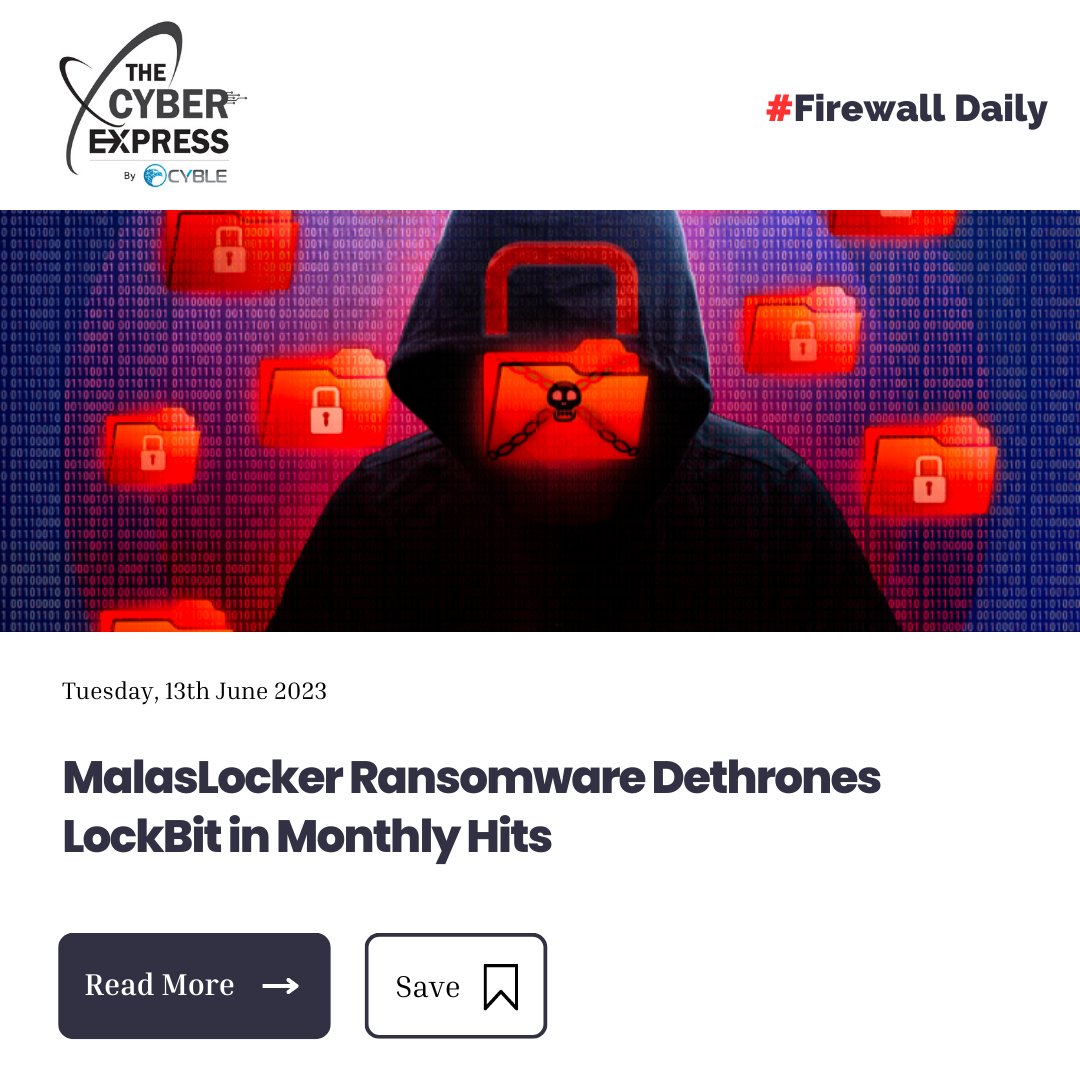 TheCyberExpress's tweet photo. According to @MalwarebyteLabs, #MalasLocker is causing havoc with an alarming 556 reported cases in May, surpassing #LockBit. Italy and Russia are prime targets, but here's the twist: Instead of money, victims are urged to donate to charities. https://t.co/SzsjUm1cxo
#cybernews https://t.co/GojpigA30a