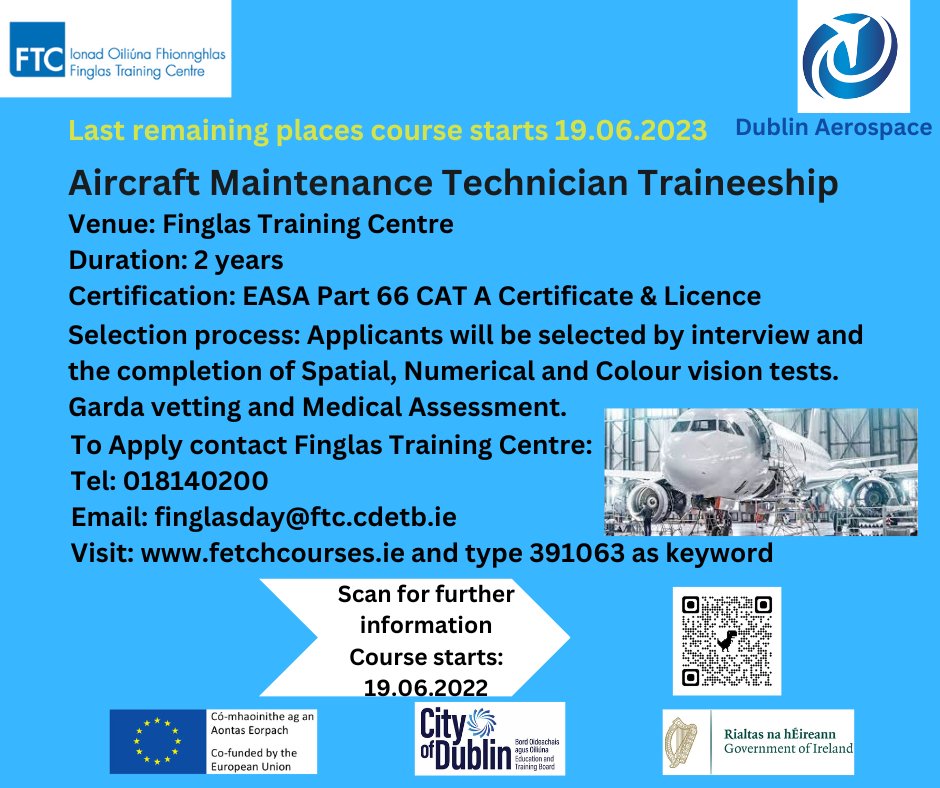CDETBFinglasTC's tweet photo. Great opportunity
@SOLASFET @CityofDublinETB @ThisisFet https://t.co/IRBXNF9Hmi