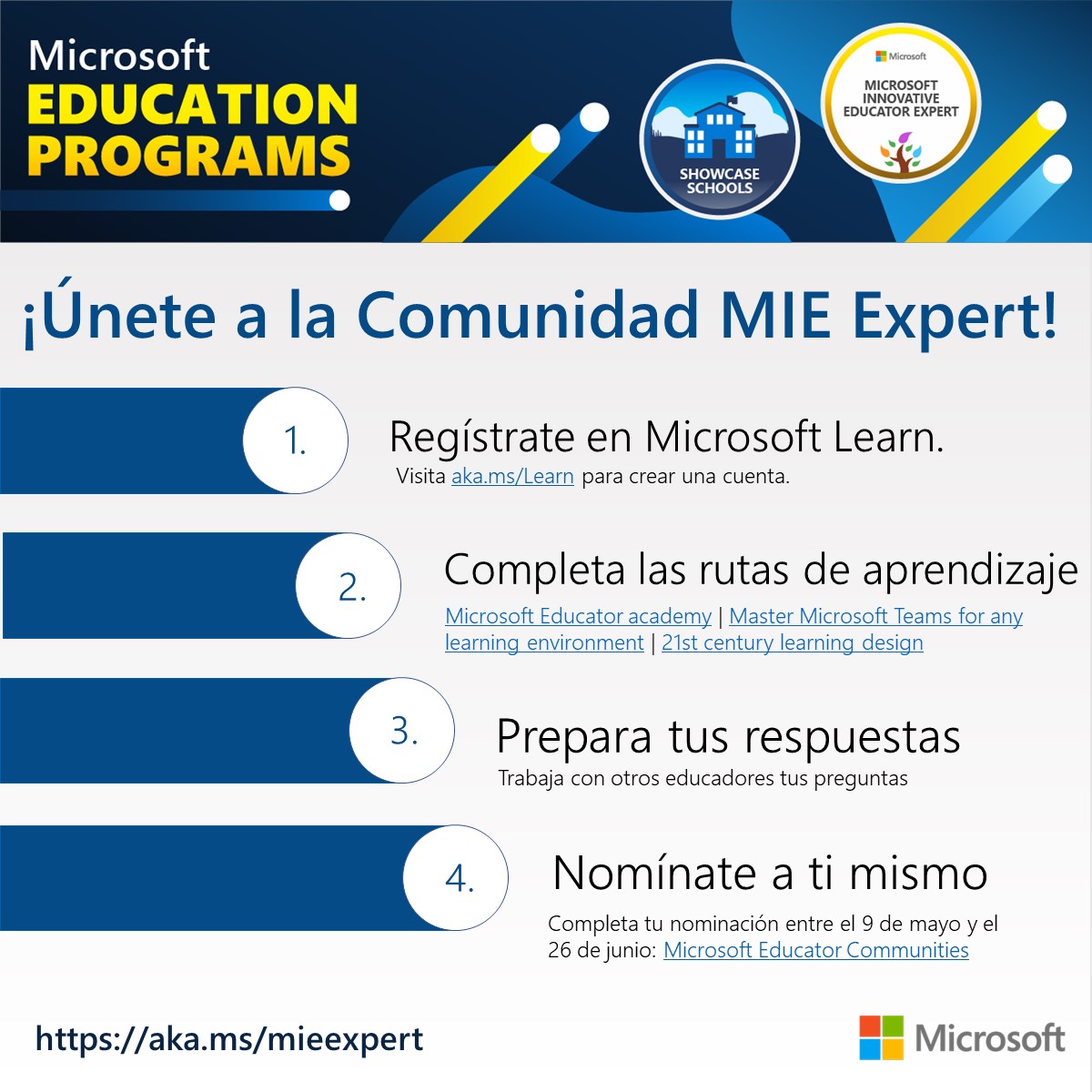 MicrosoftEduEsp's tweet photo. Sólo quedan 2 semanas para pasar a formar parte de nuestra comunidad de #MIEExpert 
¡No te quedes fuera y presenta ya tu candidatura! https://t.co/xSEgFPMDys

#MicrosoftEDU https://t.co/NdWquSUtwx