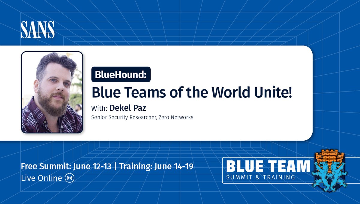 Presenting #BlueHound today on the #SANS #BlueTeamSummit at 16:40 UTC
More info and free registration: sans.org/cyber-security…