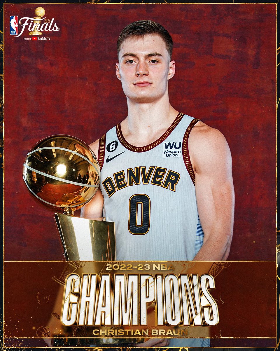 Drafted 21st overall out of Kansas in 2022 and now NBA CHAMPION as a rookie... Christian Braun!