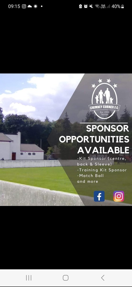 ChimneyCornerFC's tweet image. We have some fantastic sponsorship opportunities available for the upcoming season! 

 If you would like the opportunity to have your business showcased and promoted across our socials for the 23/24 season  

You can contact by 📧 or 📲
ChimneyCornerFC@hotmail.com   
07555585212