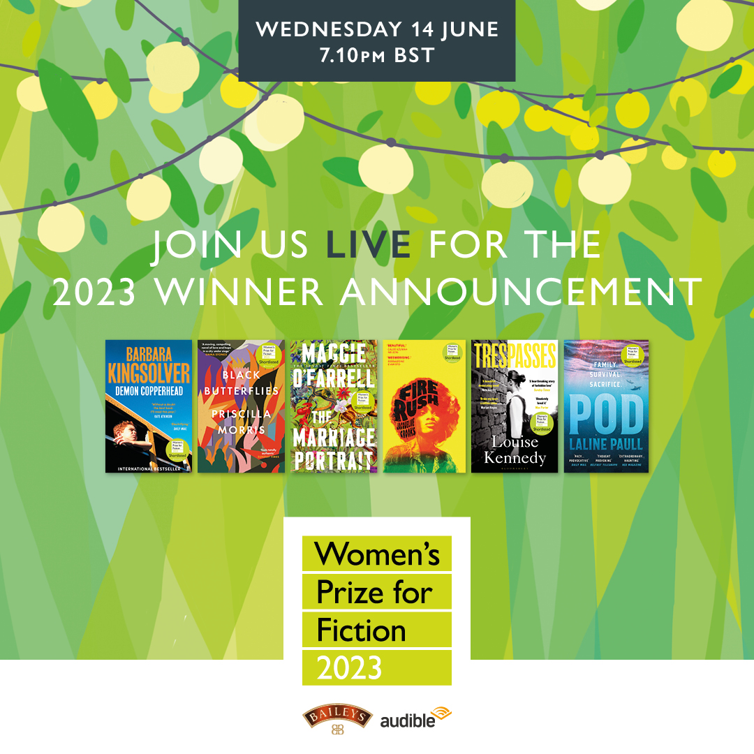 The 2023 Women's Prize for Fiction winner will be revealed TOMORROW 🥳 

You can watch all the action from the comfort of home by tuning into our live stream right here on Twitter from 7.10pm BST.

Set a reminder so you don't miss it: youtube.com/watch?v=joyYiy…