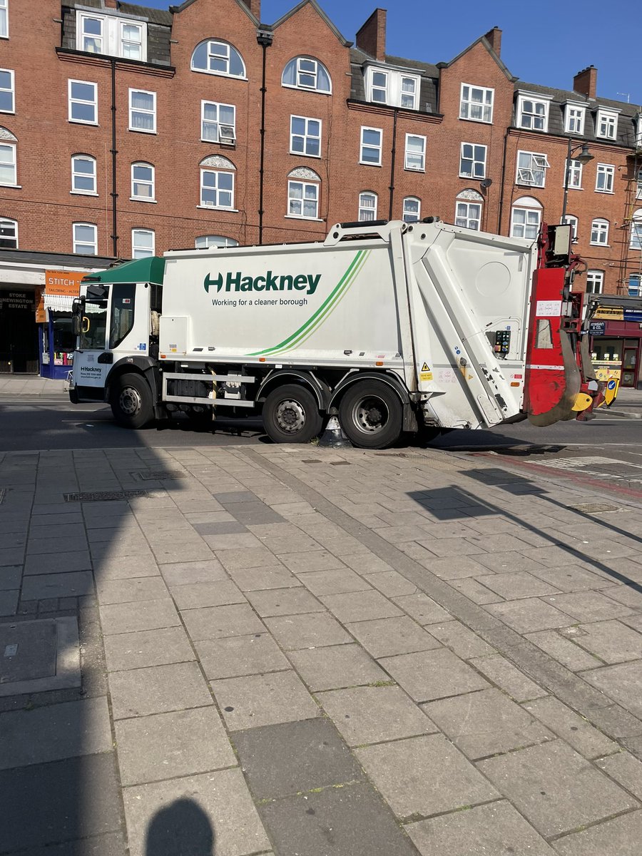 Thoughts and prayers to the garbage truck driver. Those steel things on the corners of London roads are not to be messed with.