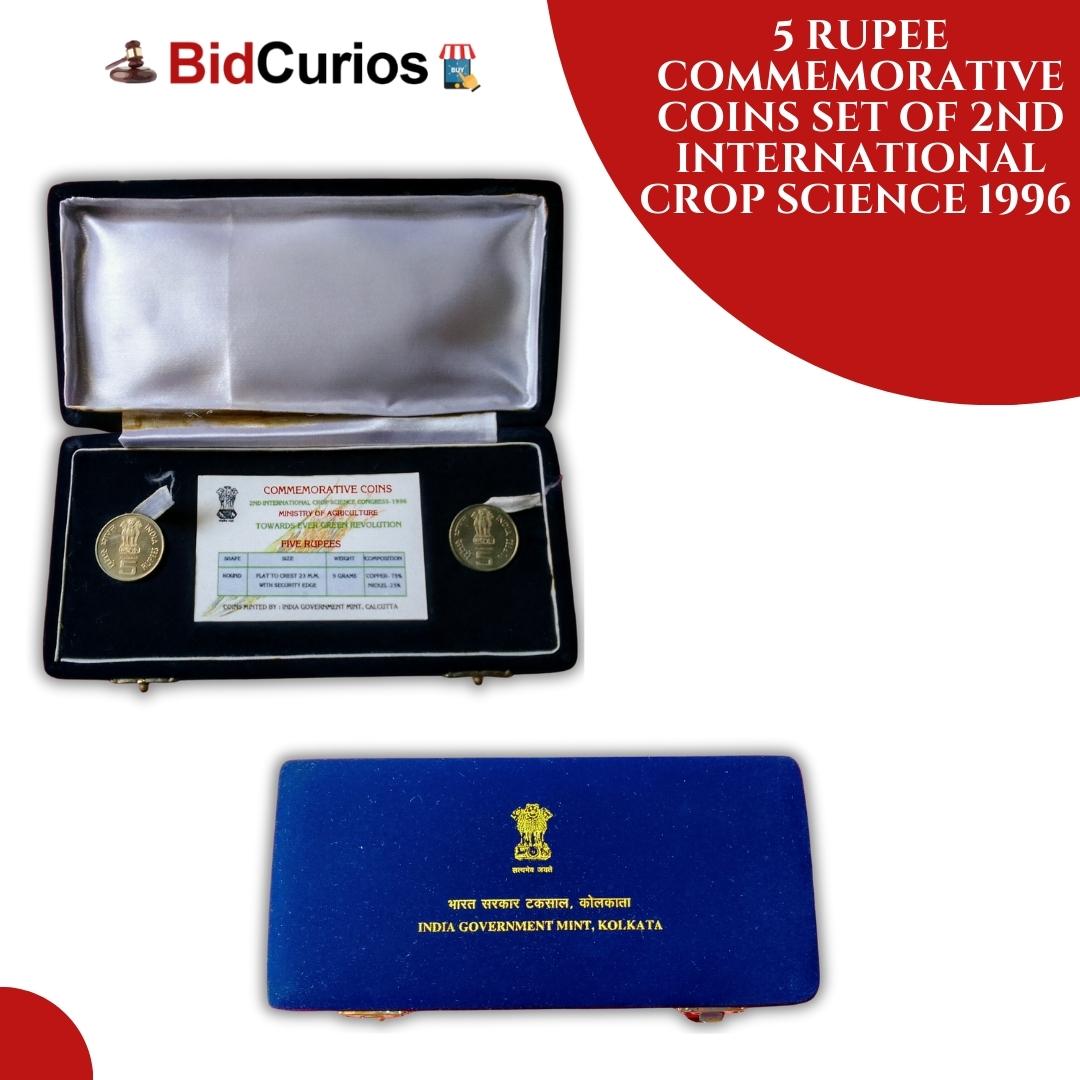 5 Rupees 2nd International Crop Science Congress 1996 Two Commemorative Coins Set With Box

Collect it now: bit.ly/3N5DUJT

#BidCurios #RareCoins #Numismatics #IndianHistory #CoinEnthusiast #CollectibleCoins #INDIA #QatarIn #heritage #iaf #history #viralpost #pic #1