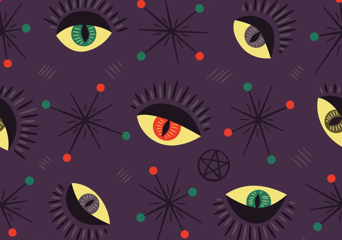 Check out my new blog post to dive into the weirdly wicked fun of witchy eyes! 🧙‍♀️🖤wordpress.com/post/cutestran… #patterndesign #surfacedesign #pattern #eyes #witchy #witchcraft #madeinaffinity #vector  #artistontwitter #whimsigoth #darkart