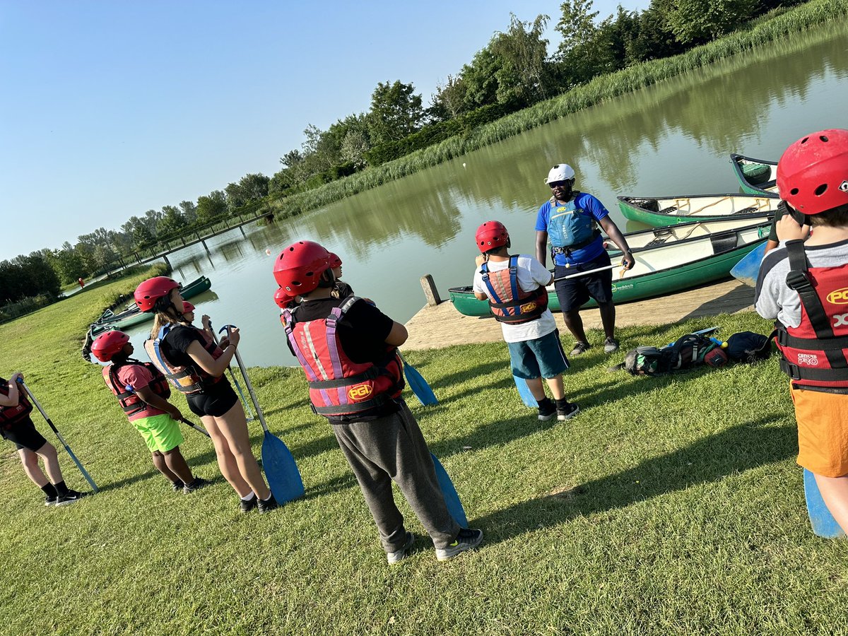 Anyone fancy an early morning paddle in a canoe? Our third group listening carefully to their instructions this morning, desperate to get into the water!