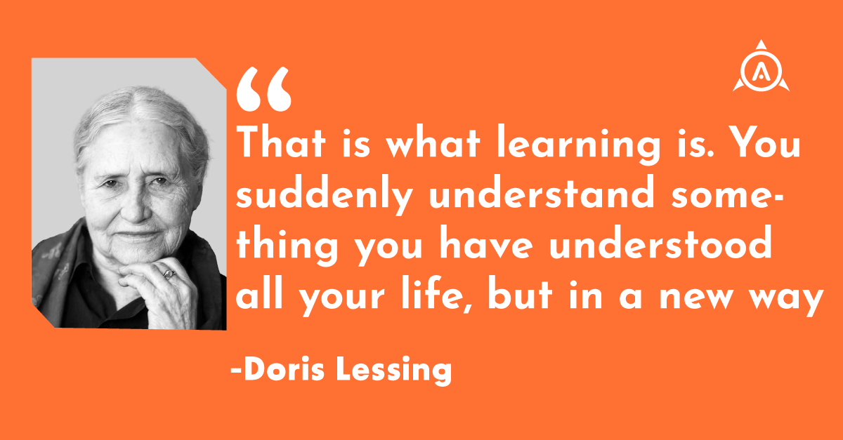 That is what learning is. You suddenly understand something you have understood all your life, but in a new way - Doris Lessing

#ankidyne #quotes #dorislessing