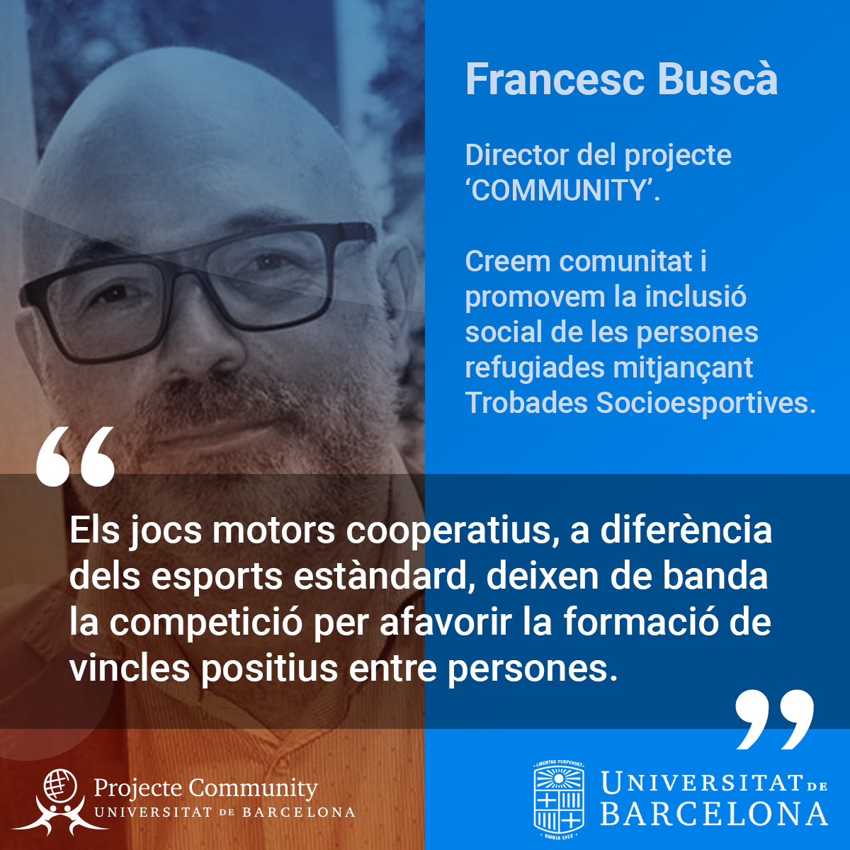 #Esport | 🗣️Els jocs motors cooperatius són una altra manera d’entendre l’esport. Deixen de banda la competició per facilitar la comunicació i la socialització entre persones. Fomenten la formació de vincles positius i la convivència. #refugiats
👉+Info ub.edu/community/ca/t…