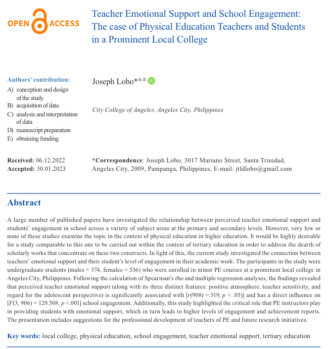 PCSSR1's tweet photo. Another interesting paper from our journal 👇

📷 Open Access: https://t.co/MvjTcCD8kH

#local #college, #physical #education, #school #engagement, #teacher #emotional #support, #tertiary #education https://t.co/n64J8WR3Ba