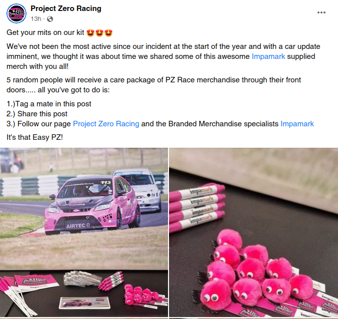 Impamark's tweet photo. β οΈ #Giveaway alert! β οΈ
Our friends over at Project Zero Racing are doing a giveaway of some fantastic #merchandise we supplied them with!
Head over to their #Facebook page for a chance to win! π
#projectzeroracing #sponsorship #modifiedfords #racing #projectzero #freebie https://t.co/H7SFMXrYcY