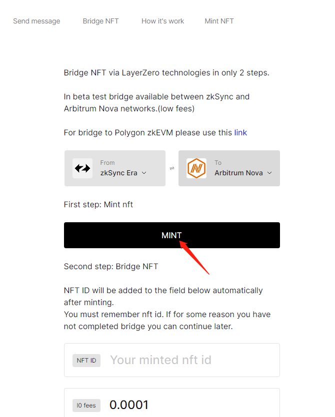 zks和lo一鱼双吃
mint一次，桥梁nft一次，两笔交互。
传送门：l2telegraph.xyz/bridgenft.html
