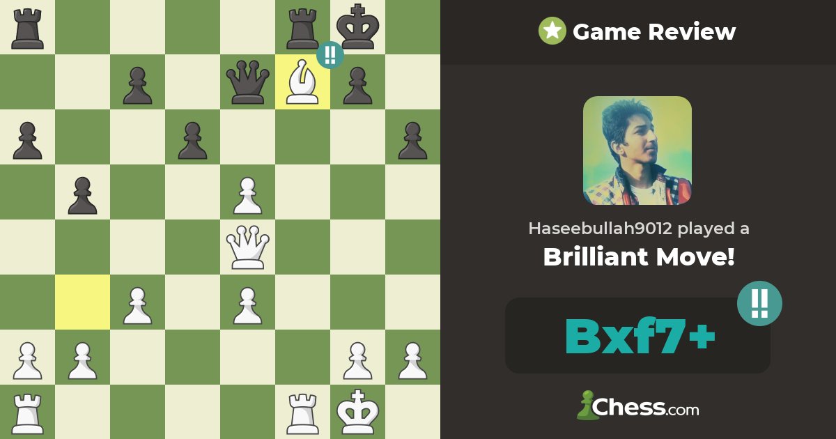 Haseebullah9012's tweet photo. My 3rd Brilliant move ever in https://t.co/uOGMcO95rM. 
Check out the Game. Actually i was already Winning even before this amazing Bishop Sacrifice. It just makes the Game quicker. 😎 https://t.co/GpaR6hhJPu https://t.co/tn4lDcoDJ2