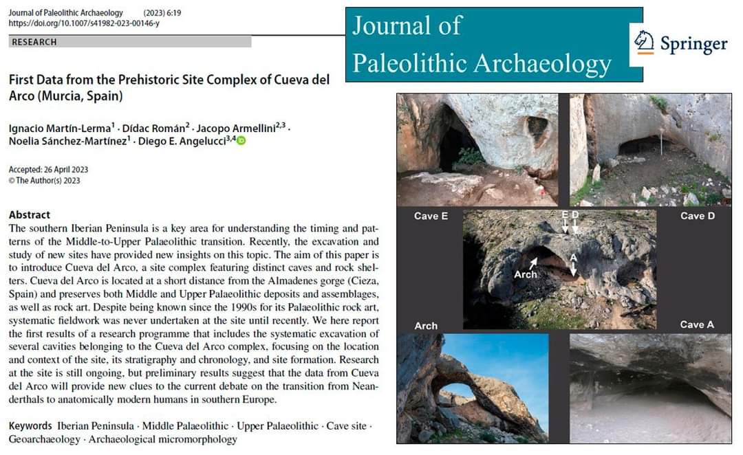prehistoriaCS's tweet photo. ¡Nuevo artículo! Estamos muy contentos de compartir la publicación en Journal of Paleolithic Archaeology que da a conocer las ocupaciones documentadas de la #CuevaDelArco
#preeina #cieza
Link: https://t.co/9i1Iw93uHk https://t.co/MvSil7M6kJ