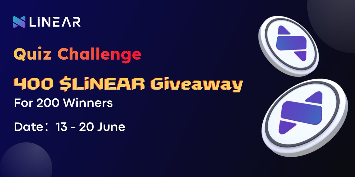 LiNEAR has become NEAR's top TVL project👑

🎁To celebrate we're giving away 400 LiNEAR tokens to 200 lucky winners.

∙ Follow <a href="/LinearProtocol/">LiNEAR Protocol</a>
∙ Join Telegram t.me/linearLSD
∙ Like, RT &amp; @ 3 ppl
∙ Answer 3 LiNEAR questions

Click here to join: zealy.io/c/linearprotoc…